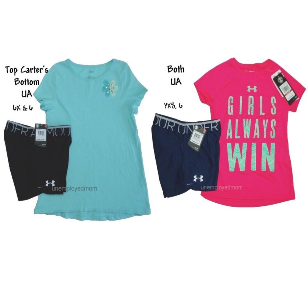 Under Armour Outfit Shirt Short Girls Always Win Set Lot Top Tee Bottom
